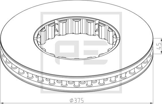 PE Automotive 146.224-10A - Гальмівний диск autozip.com.ua