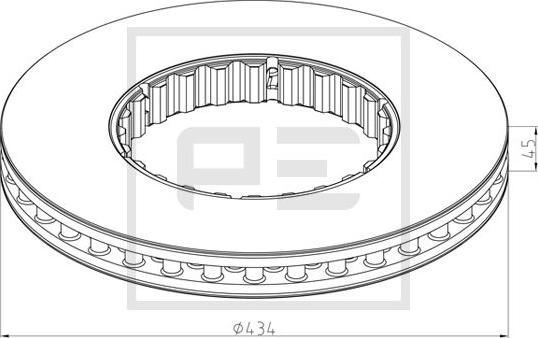 PE Automotive 146.222-10A - Гальмівний диск autozip.com.ua