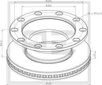 PE Automotive 256.057-00A - Гальмівний диск autozip.com.ua