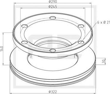 PE Automotive 256.018-00A - Гальмівний диск autozip.com.ua