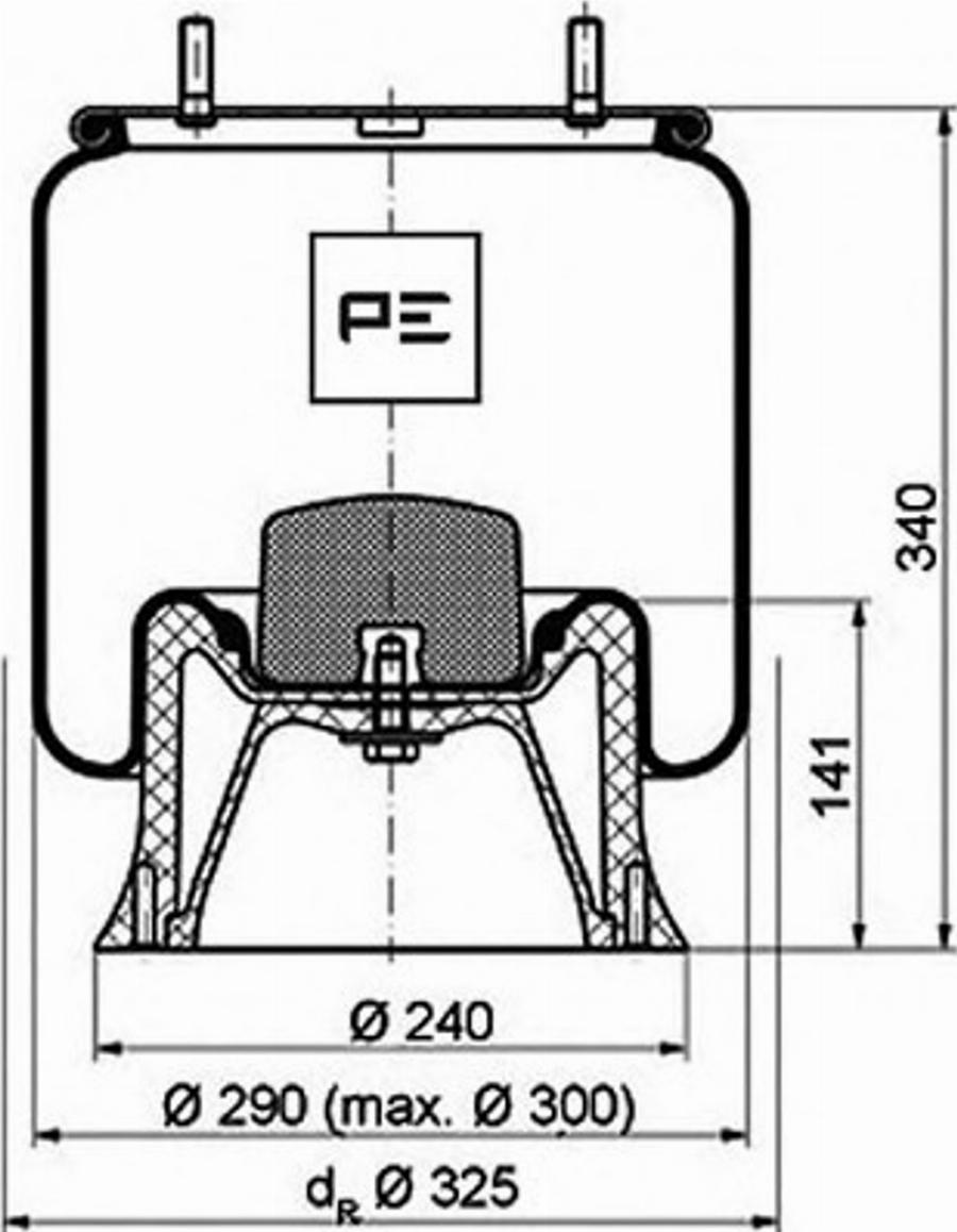 PE Automotive 084.099-72A - Кожух пневматичної ресори autozip.com.ua