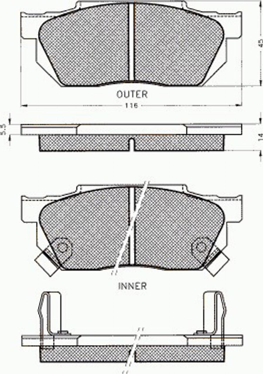 Pex 7105 - Гальмівні колодки, дискові гальма autozip.com.ua