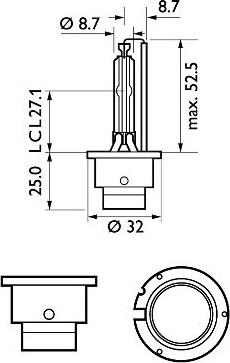 PHILIPS 42402XV2S1 - Лампа розжарювання, фара дальнього світла autozip.com.ua