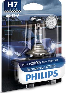 PHILIPS 12972RGTB1 - Лампа накаливания H7 RacingVision GT200 200 12V 55W PX26d пр-во Philips autozip.com.ua