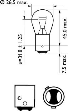 PHILIPS 12495CP - Лампа розжарювання, ліхтар сигналу гальма / задній габаритний autozip.com.ua
