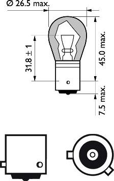 PHILIPS 12496SVB2 - Лампа розжарювання, ліхтар покажчика повороту autozip.com.ua