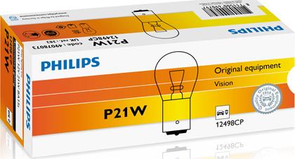 PHILIPS 12498CP - Лампа розжарювання P21W12V 21W BA15s вир-во Philips autozip.com.ua