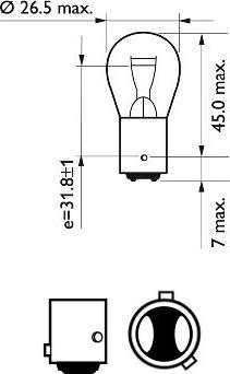 PHILIPS 12594CP - Лампа розжарювання, ліхтар сигналу гальма / задній габаритний autozip.com.ua