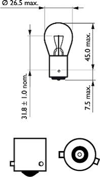 PHILIPS 12088CP - Лампа розжарювання, ліхтар сигналу гальма / задній габаритний autozip.com.ua