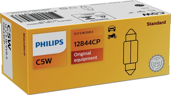 PHILIPS 12844CP - Лампа накаливания C5W 12V SV8.5 3200К пр-во Philips autozip.com.ua