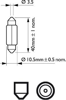 PHILIPS 12864CP - Лампа розжарювання, ліхтар освітлення номерного знака autozip.com.ua