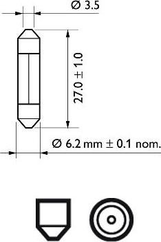 PHILIPS 12818CP - Лампа розжарювання, Освітлення салону autozip.com.ua