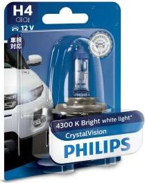 PHILIPS 12342CVB1 - Лампа розжарювання H4 12V 60-55W P43t-38 Cristal Vision 1шт blister 4300K вир-во Philips autozip.com.ua