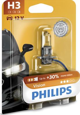 PHILIPS 12336PRB1 - Лампа накаливания H3 12V 55W PK22s Premium blister пр-во Philips autozip.com.ua