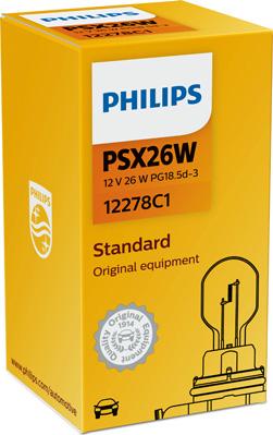 PHILIPS 12278C1 - Лампа накаливания PSX26W 12V 26W PG18.5d-3 HIPERVISION пр-во Philips autozip.com.ua