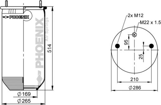 Phoenix 1 D 28 B-10 NP - Кожух пневматичної ресори autozip.com.ua