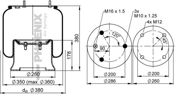 Phoenix 1 D 28 B-7 - Кожух пневматичної ресори autozip.com.ua