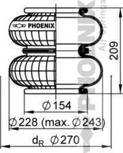Phoenix 2 B 12 R - Кожух пневматичної ресори autozip.com.ua