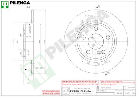 Pilenga 5910 - Гальмівний диск autozip.com.ua