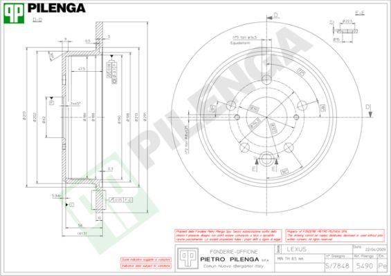 Pilenga 5490 - Гальмівний диск autozip.com.ua