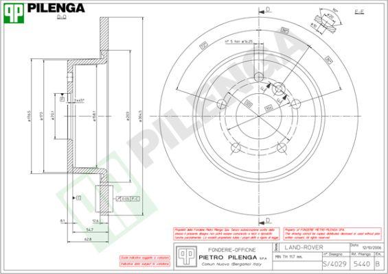 Pilenga 5440 - Гальмівний диск autozip.com.ua