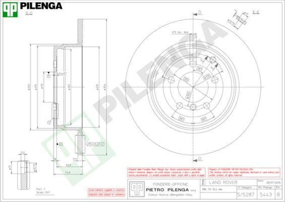 Pilenga 5443 - Гальмівний диск autozip.com.ua