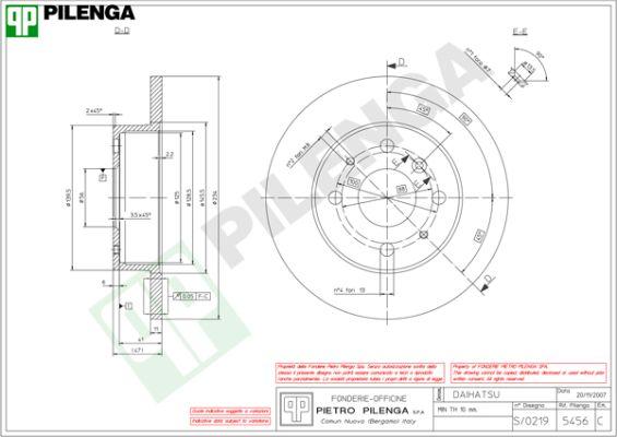 Pilenga 5456 - Гальмівний диск autozip.com.ua