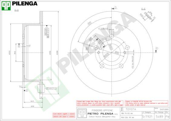 Pilenga 5489 - Гальмівний диск autozip.com.ua