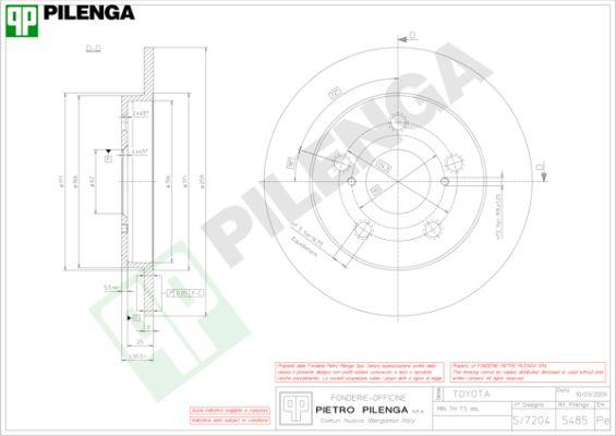 Pilenga 5485 - Гальмівний диск autozip.com.ua