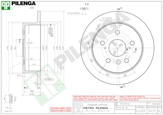 Pilenga 5473 - Гальмівний диск autozip.com.ua