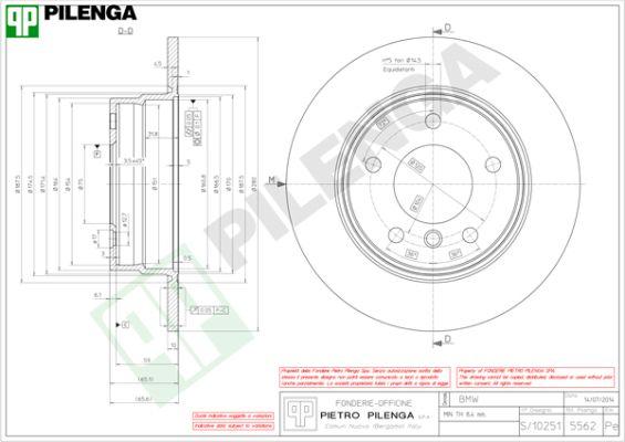 Pilenga 5562 - Гальмівний диск autozip.com.ua