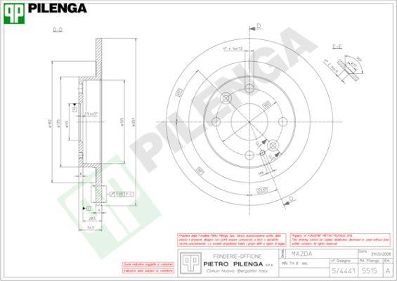 Pilenga 5515 - Гальмівний диск autozip.com.ua