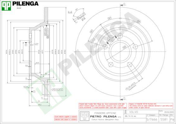 Pilenga 5581 - Гальмівний диск autozip.com.ua