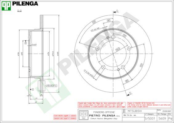 Pilenga 5609 - Гальмівний диск autozip.com.ua