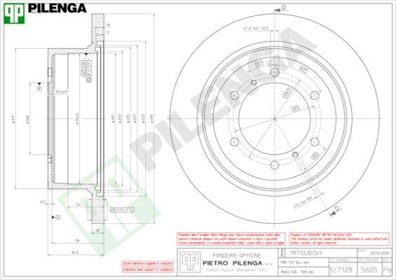 Pilenga 5605 - Гальмівний диск autozip.com.ua