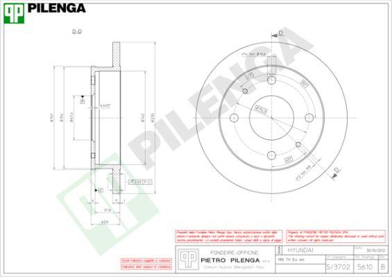 Pilenga 5610 - Гальмівний диск autozip.com.ua
