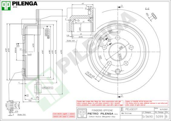 Pilenga 5099 - Гальмівний диск autozip.com.ua