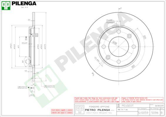 Pilenga 5096 - Гальмівний диск autozip.com.ua