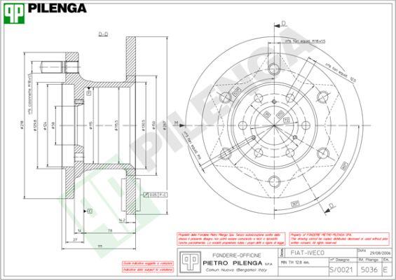 Pilenga 5036 - Гальмівний диск autozip.com.ua