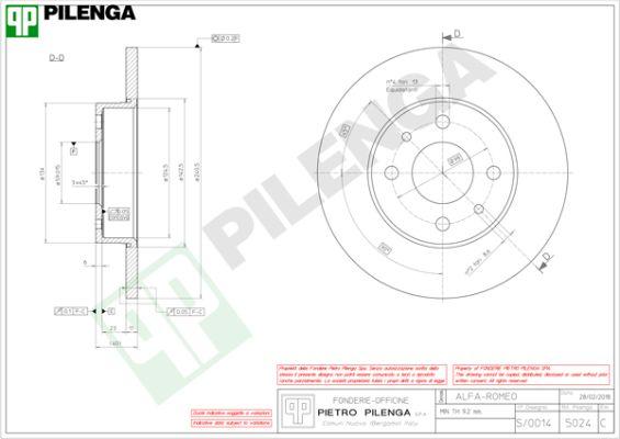 Pilenga 5024 - Гальмівний диск autozip.com.ua