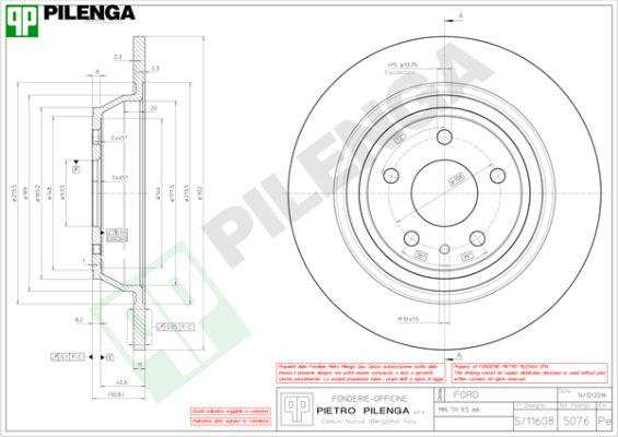 Pilenga 5076 - Гальмівний диск autozip.com.ua