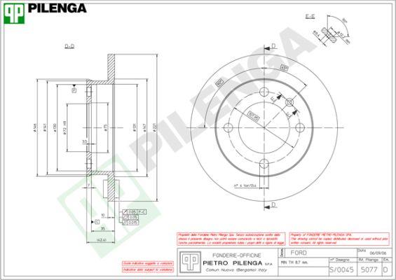 Pilenga 5077 - Гальмівний диск autozip.com.ua