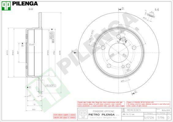 Pilenga 5196 - Гальмівний диск autozip.com.ua