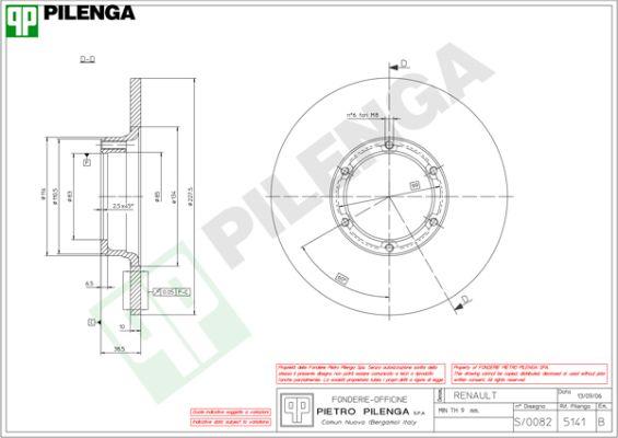 Pilenga 5141 - Гальмівний диск autozip.com.ua