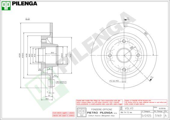 Pilenga 5169 - Гальмівний диск autozip.com.ua