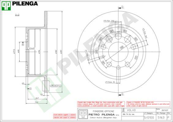 Pilenga 5163 - Гальмівний диск autozip.com.ua