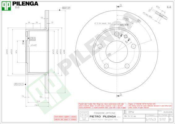 Pilenga 5117 - Гальмівний диск autozip.com.ua