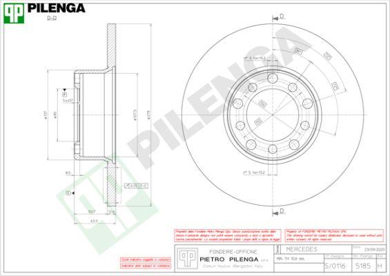 Pilenga 5185 - Гальмівний диск autozip.com.ua