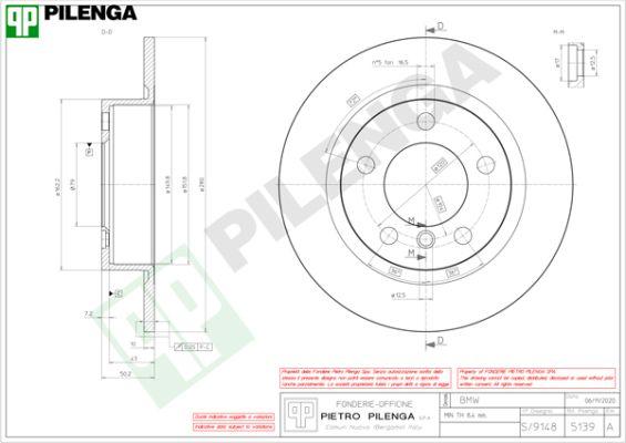 Pilenga 5139 - Гальмівний диск autozip.com.ua