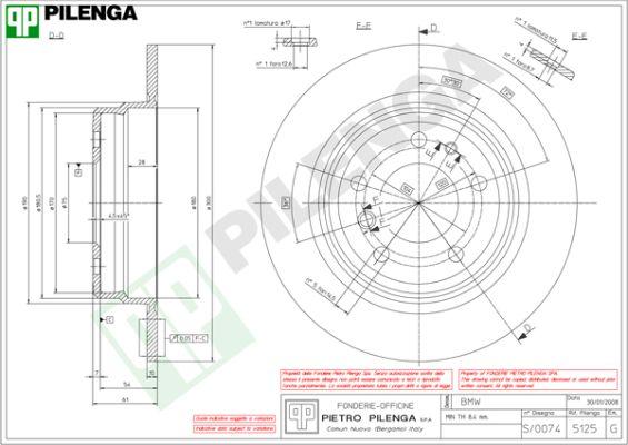 Pilenga 5125 - Гальмівний диск autozip.com.ua